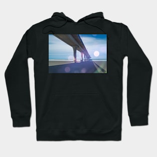 Abstract impressionism style image of historic long New Brighton Pier Hoodie